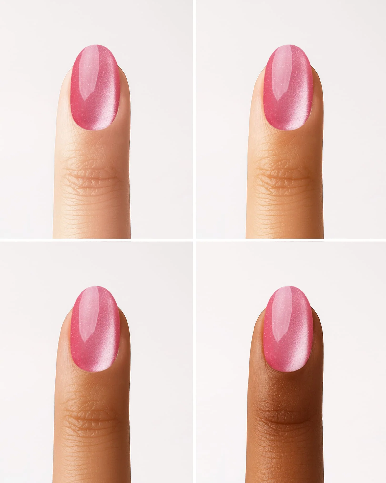 Glass Pink Cat Eye Corte Rotonde Press Ons in Soft Gel - Image 6