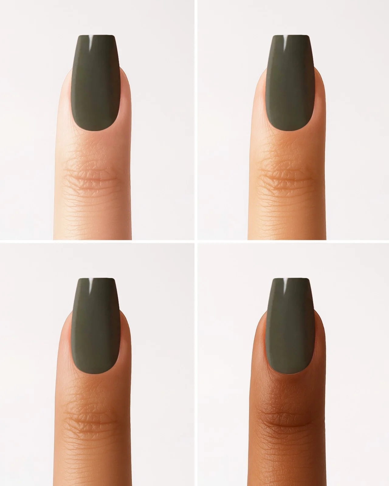 Khaki Corte Coffin Press Ons in Soft Gel - Image 5