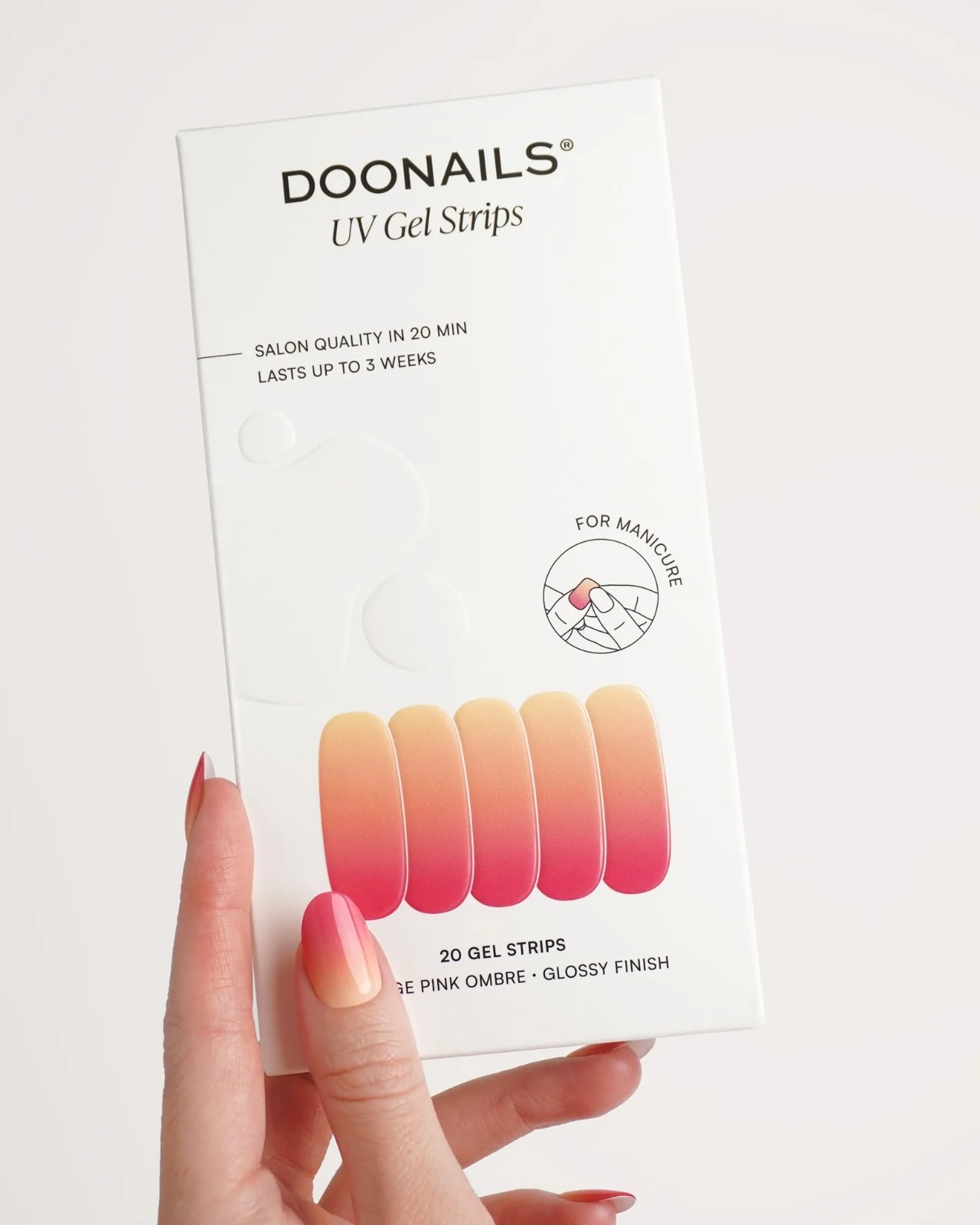 Orange Pink Ombre Strisce in Gel UV - Image 3